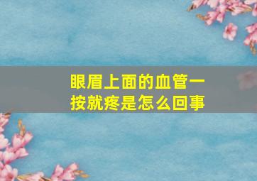 眼眉上面的血管一按就疼是怎么回事