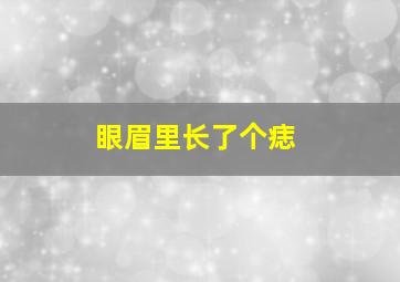 眼眉里长了个痣