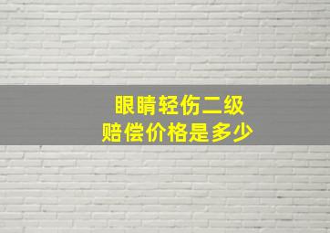 眼睛轻伤二级赔偿价格是多少