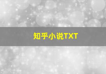 知乎小说TXT