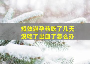 短效避孕药吃了几天没吃了出血了怎么办