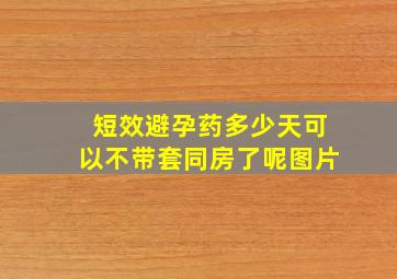 短效避孕药多少天可以不带套同房了呢图片