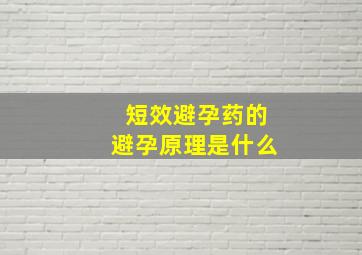 短效避孕药的避孕原理是什么