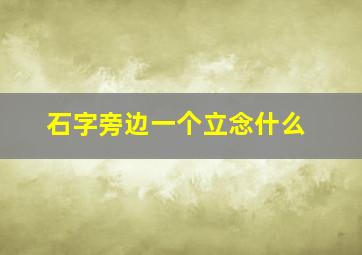 石字旁边一个立念什么