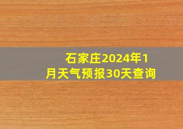 石家庄2024年1月天气预报30天查询