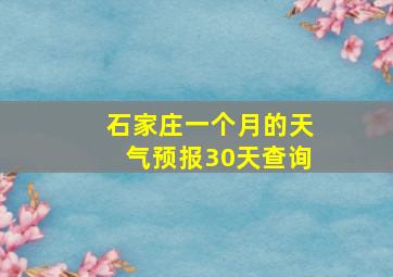 石家庄一个月的天气预报30天查询