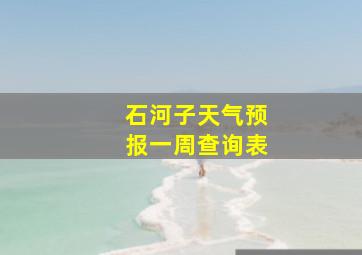 石河子天气预报一周查询表