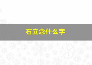 石立念什么字