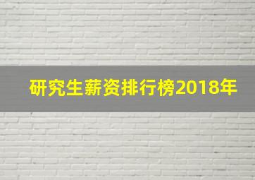 研究生薪资排行榜2018年