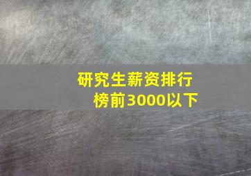 研究生薪资排行榜前3000以下