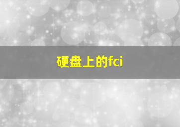 硬盘上的fci