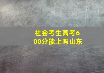 社会考生高考600分能上吗山东