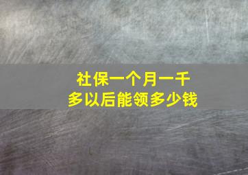 社保一个月一千多以后能领多少钱