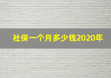 社保一个月多少钱2020年