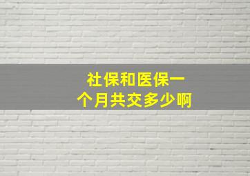 社保和医保一个月共交多少啊