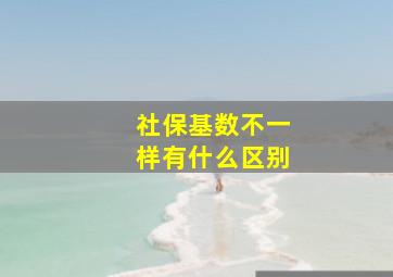 社保基数不一样有什么区别