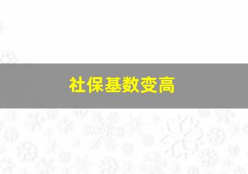 社保基数变高