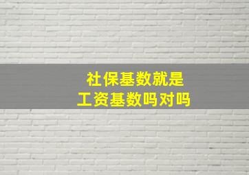 社保基数就是工资基数吗对吗