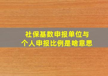 社保基数申报单位与个人申报比例是啥意思