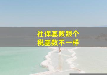 社保基数跟个税基数不一样