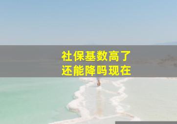 社保基数高了还能降吗现在