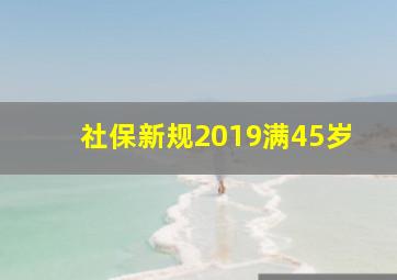 社保新规2019满45岁