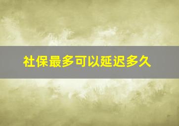 社保最多可以延迟多久