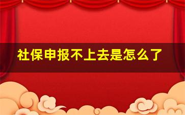 社保申报不上去是怎么了