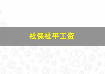 社保社平工资