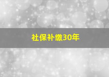 社保补缴30年