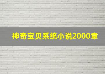 神奇宝贝系统小说2000章