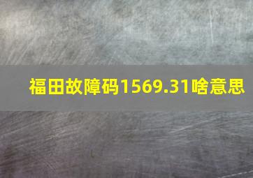 福田故障码1569.31啥意思