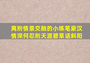 离别情景交融的小练笔蒙汉情深何忍别天涯碧草话斜阳