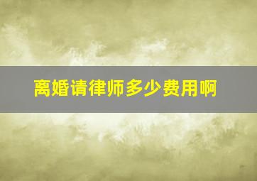 离婚请律师多少费用啊