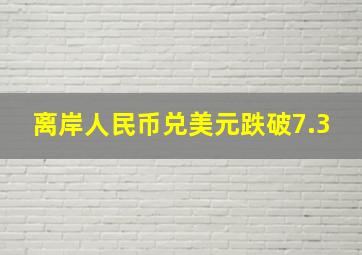 离岸人民币兑美元跌破7.3