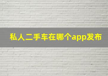 私人二手车在哪个app发布