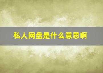 私人网盘是什么意思啊