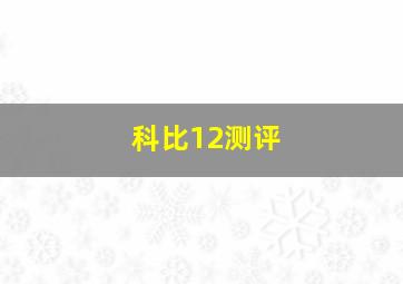 科比12测评