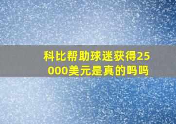 科比帮助球迷获得25000美元是真的吗吗