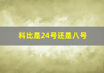 科比是24号还是八号