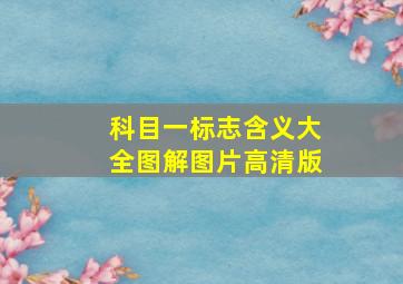 科目一标志含义大全图解图片高清版