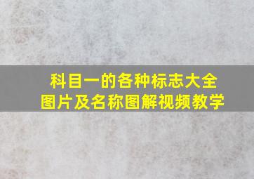 科目一的各种标志大全图片及名称图解视频教学