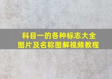 科目一的各种标志大全图片及名称图解视频教程