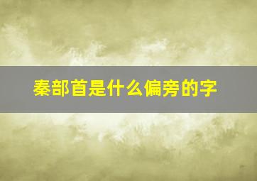 秦部首是什么偏旁的字