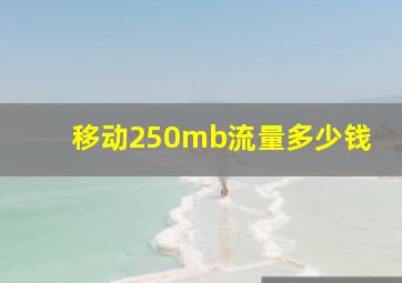 移动250mb流量多少钱