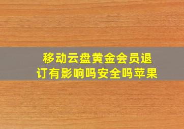 移动云盘黄金会员退订有影响吗安全吗苹果