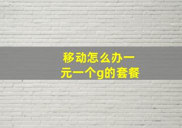 移动怎么办一元一个g的套餐