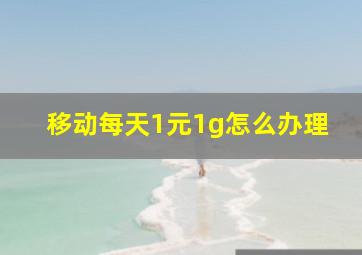 移动每天1元1g怎么办理