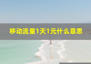 移动流量1天1元什么意思