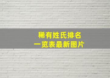 稀有姓氏排名一览表最新图片